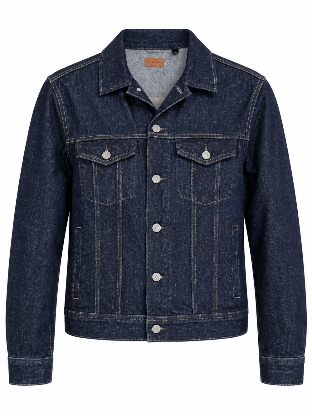 J.Crew Men’s Denim Trucker Jacket M Dark Indigo Rugged Classic Rigid Cotton